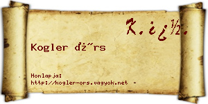 Kogler Örs névjegykártya