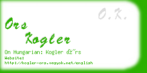 ors kogler business card